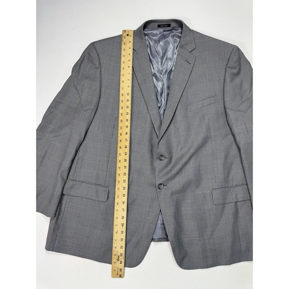 Pronto Uomo Platinum Mens Blazer 54R Wool Sport Coat Houndstooth Executive Fit